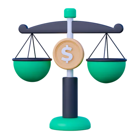 Financial Balance Scale  3D Icon