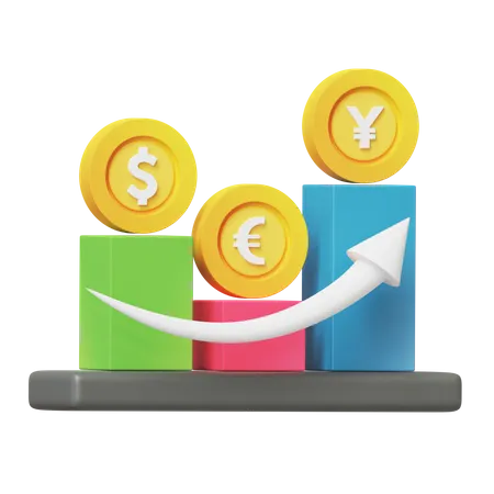 Financial Bar Chart  3D Icon