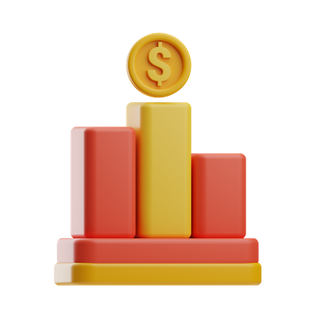 Financial Bar Chart  3D Icon