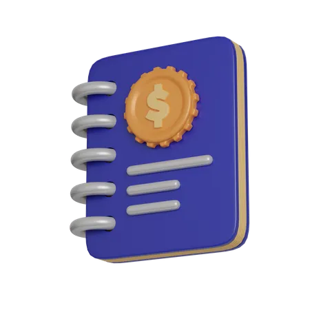Financial Book 3 D Icon Financial And Banking 3 D Illustration 3D Icon