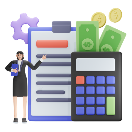 Financial Calculation  3D Icon