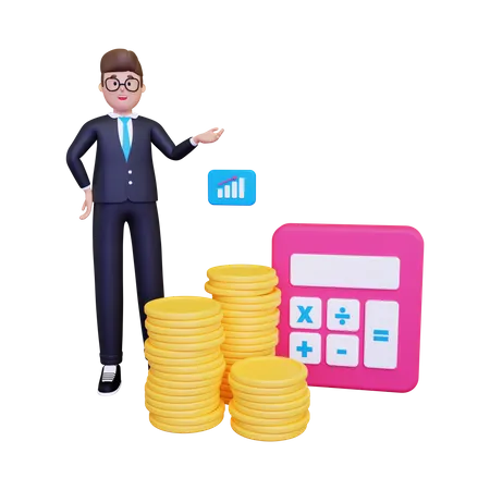 Financial Calculation  3D Illustration