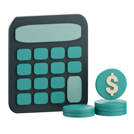 3 D Render Gross Illustration With Calculator And Coins 3D Icon