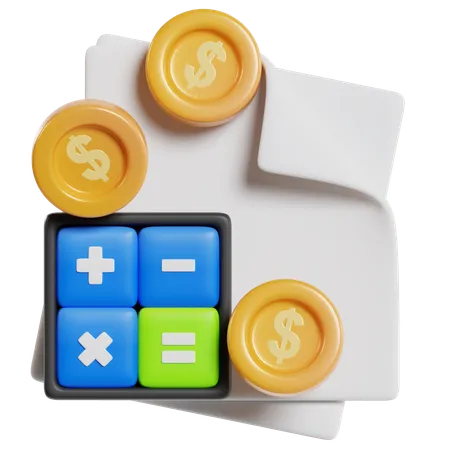 Financial Calculation Visualization  3D Icon