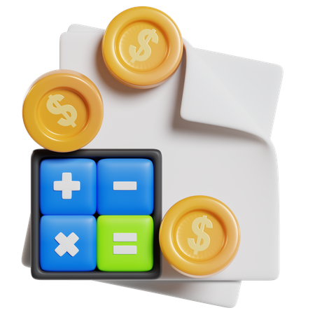 Financial Calculation Visualization  3D Icon