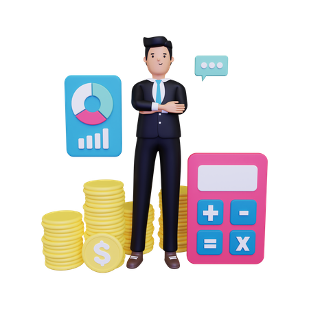 Financial calculations  3D Illustration