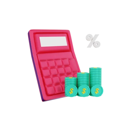 Financial calculations 3D Illustration