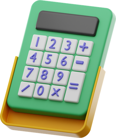 Financial Calculator 3D Illustration