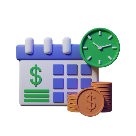 Financial Calendar  3D Illustration