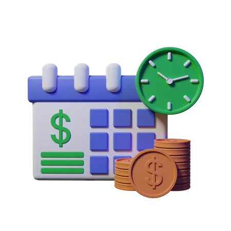 Financial Calendar  3D Illustration