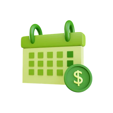 Financial calendar  3D Illustration