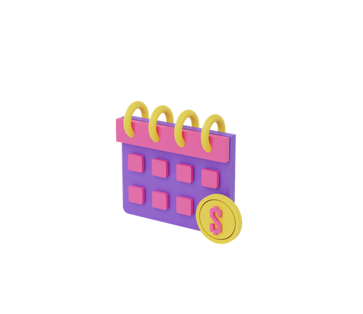 Financial Calendar  3D Illustration