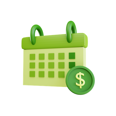 Financial calendar 3D Illustration
