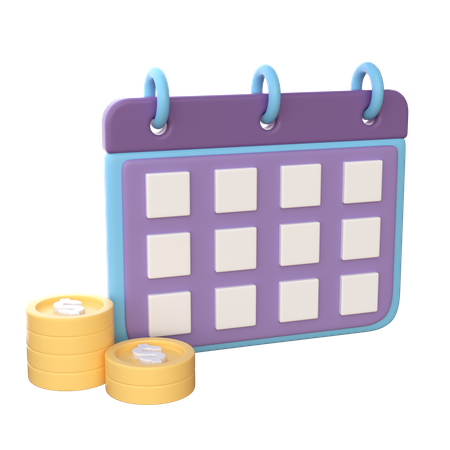 Financial Calendar 3D Illustration