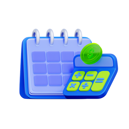 財務カレンダースケジュール  3D Icon