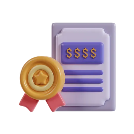 Financial Certificate  3D Icon