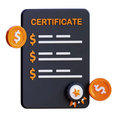 Financial Certificate  3D Icon