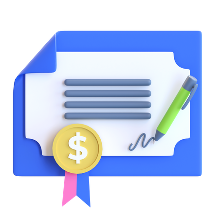 Financial Certificate  3D Icon