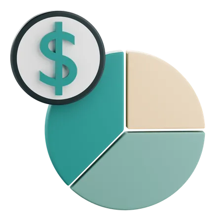 3 D Render Money Management Illustration With Pie Chart 3D Icon