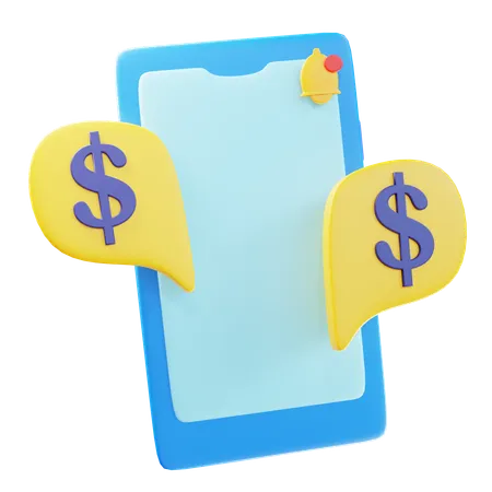 3 D Render Mobile Phone With Dollar Sign 3D Icon