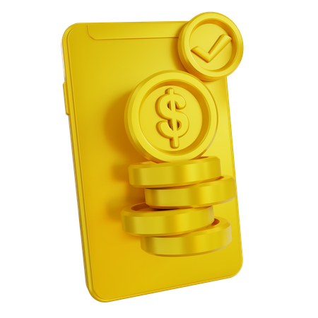 Financial Check On Mobile  3D Icon