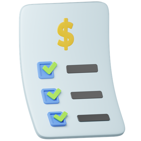 Financial Checklist  3D Icon