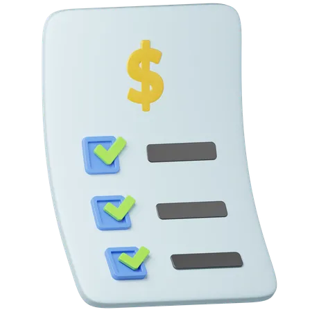 Financial Checklist  3D Icon