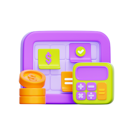 Financial Checklist Calculator  3D Icon