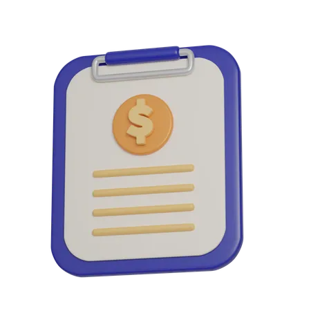 Financial Clipboard Icon 3 D Icon Financial And Banking 3 D Illustration 3D Icon