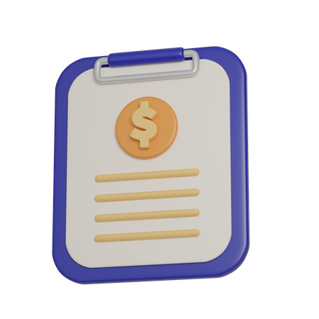 Financial Clipboard  3D Icon