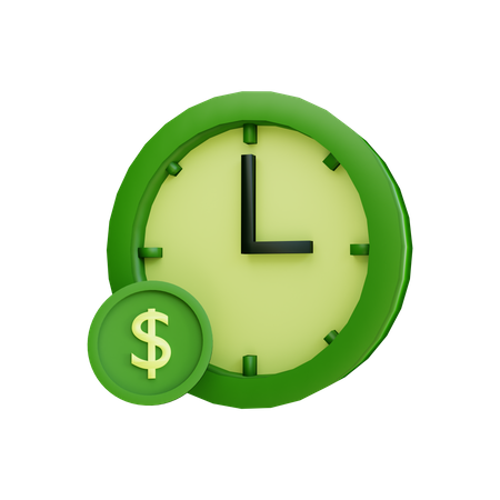 Financial clock 3D Illustration