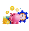 Financial Concepts with Piggy Bank and Coins