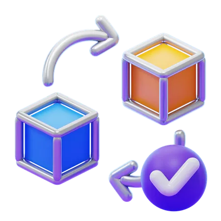 財務確認  3D Icon