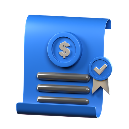 Financial Contract  3D Icon