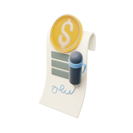 Financial Contract  3D Icon