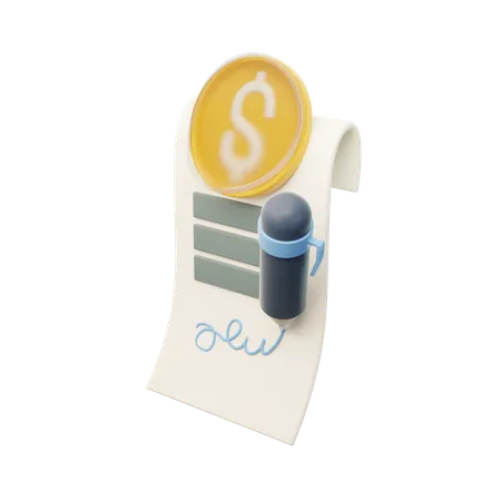 Financial Contract  3D Icon