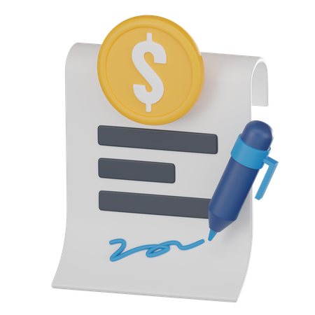 Financial Contract  3D Icon