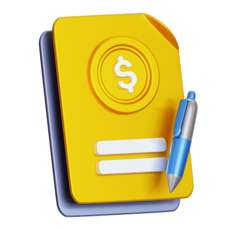 Financial Contract  3D Icon