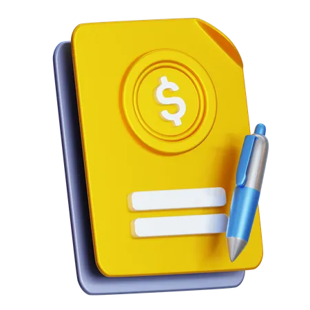Financial Contract  3D Icon