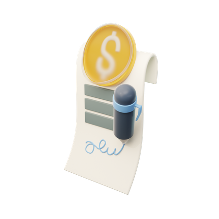 Financial Contract  3D Icon