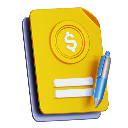 Financial Contract  3D Icon
