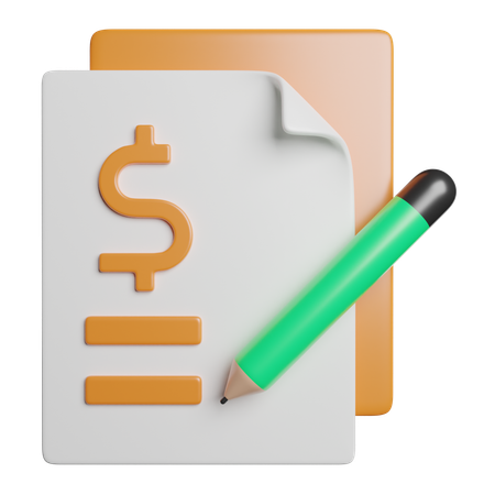Financial Contract  3D Icon
