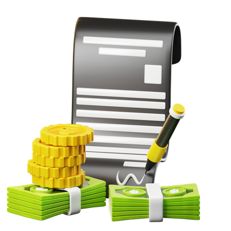 Financial Contract  3D Icon