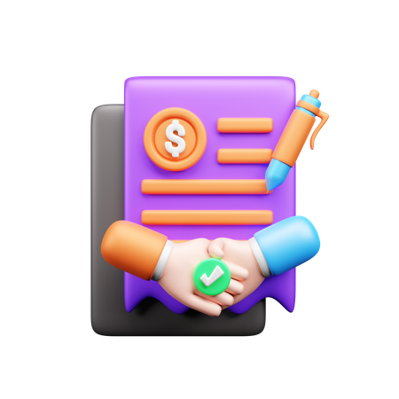 Financial contract  3D Icon