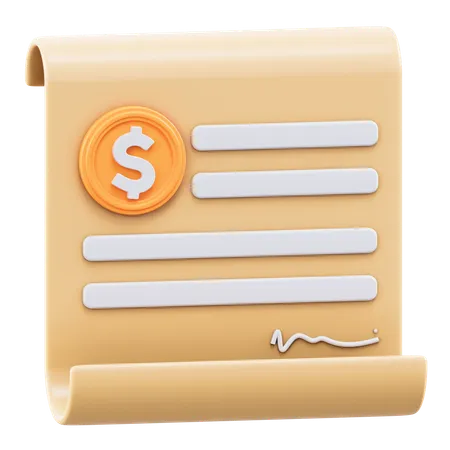 Financial contracts  3D Icon