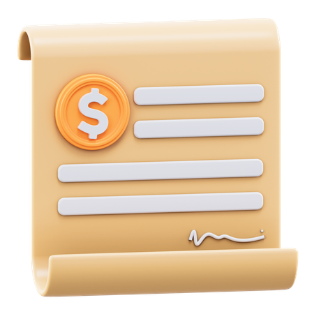 Financial contracts  3D Icon