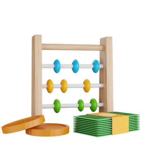 3 D Icon Illustration Calculation Of Money With An Abacus 3D Icon