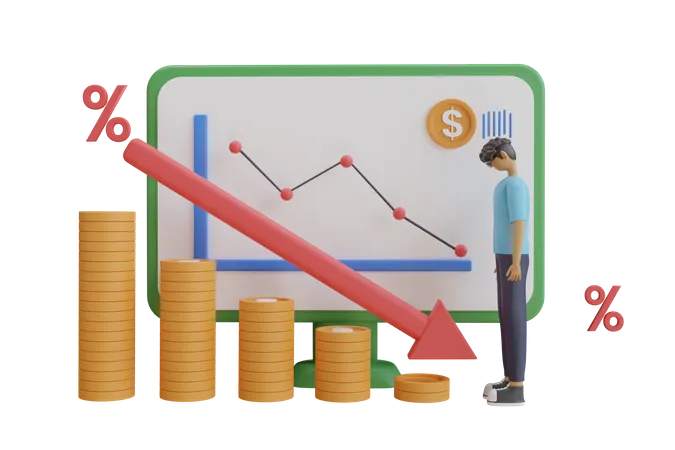 Financial Crisis  3D Illustration