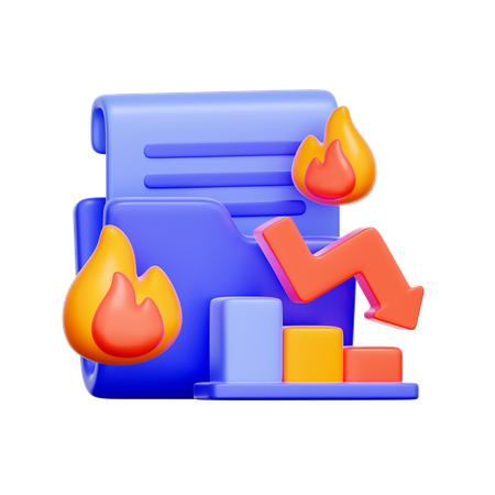 금융 위기 보고서  3D Icon