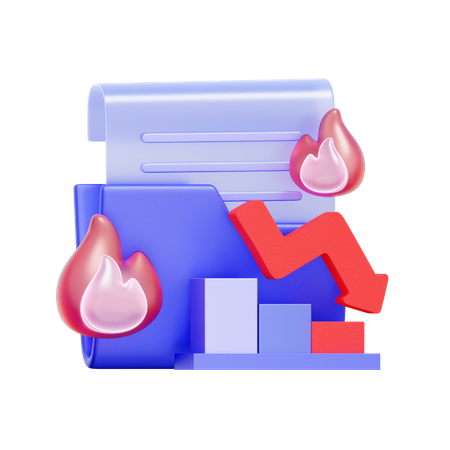 금융 위기 보고서  3D Icon